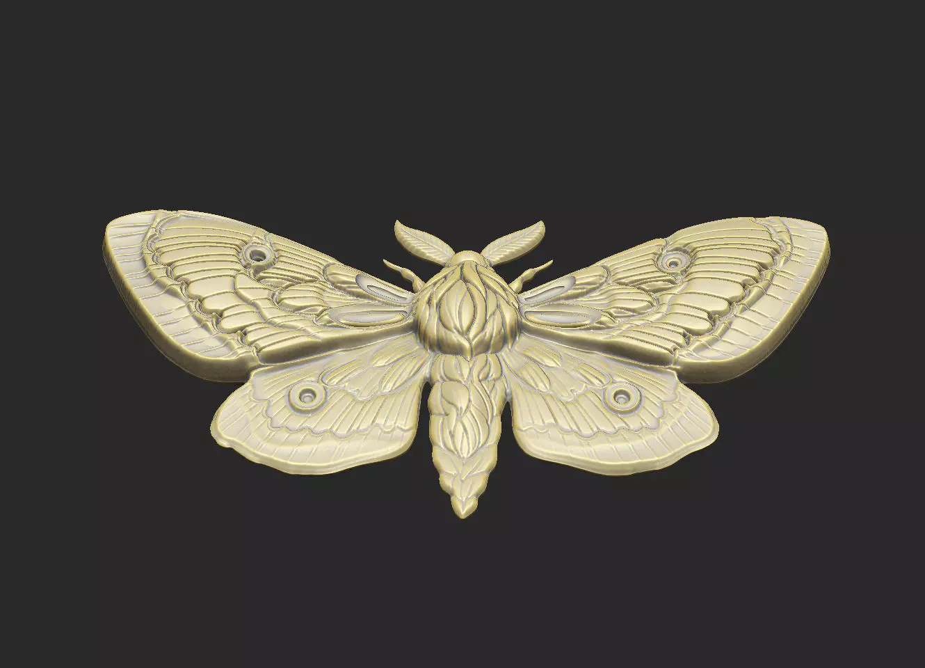 Moth cnc artcam decor vcarve wall panel home wood laser luxury 3D print model_3