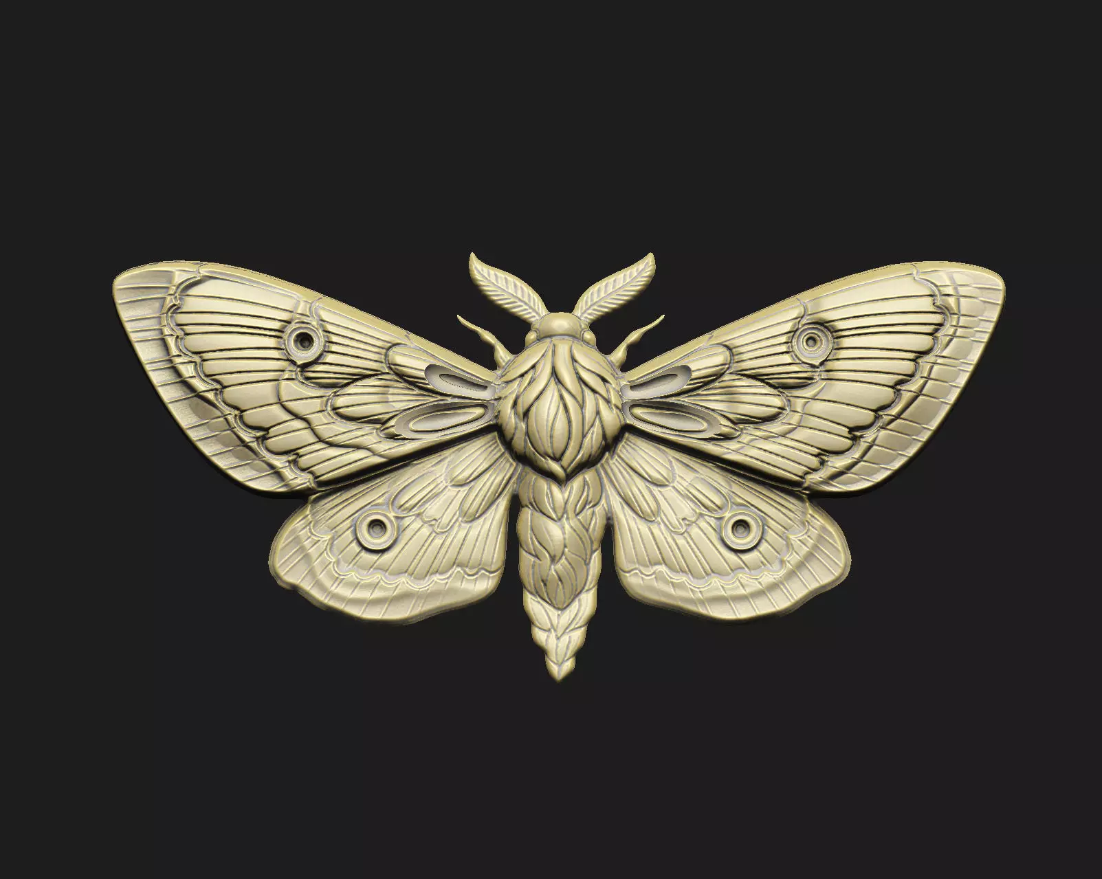 Moth cnc artcam decor vcarve wall panel home wood laser luxury 3D print model_0