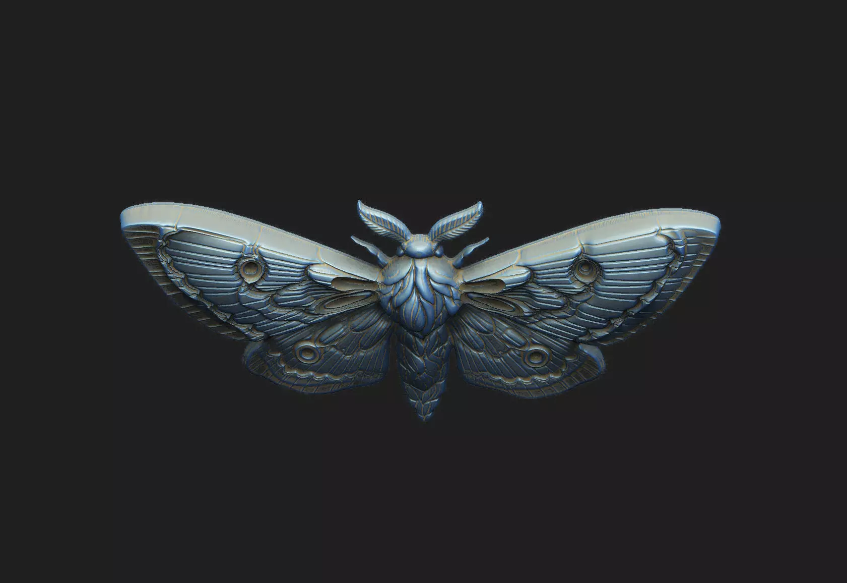 Moth cnc artcam decor vcarve wall panel home wood laser luxury 3D print model_8