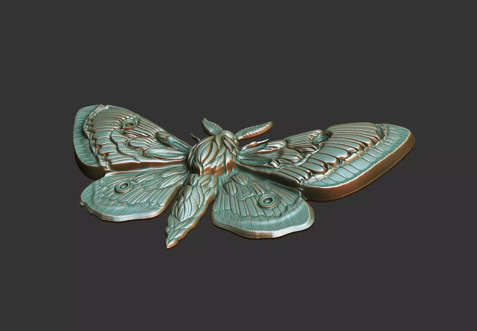 Moth cnc artcam decor vcarve wall panel home wood laser luxury 3D print model_7