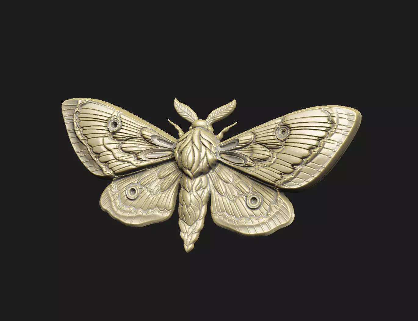 Moth cnc artcam decor vcarve wall panel home wood laser luxury 3D print model_1