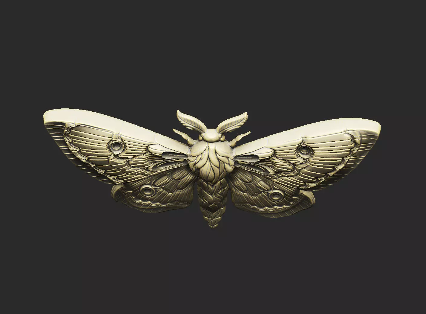 Moth cnc artcam decor vcarve wall panel home wood laser luxury 3D print model_2