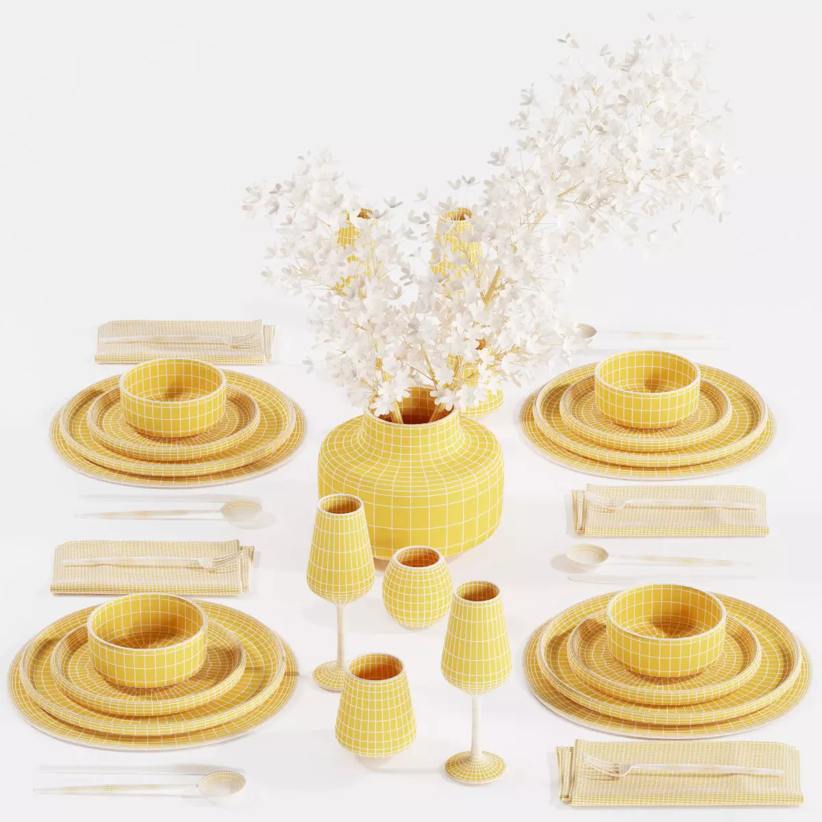 Table set H62 3D model_3