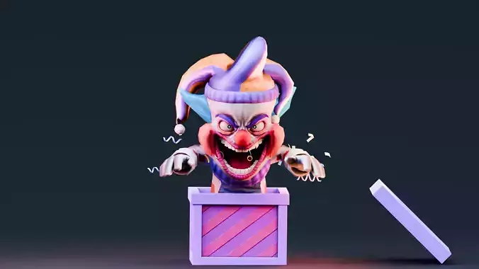Stylized Halloween Props - Creepy Jack in the Box  Low-poly 3D model