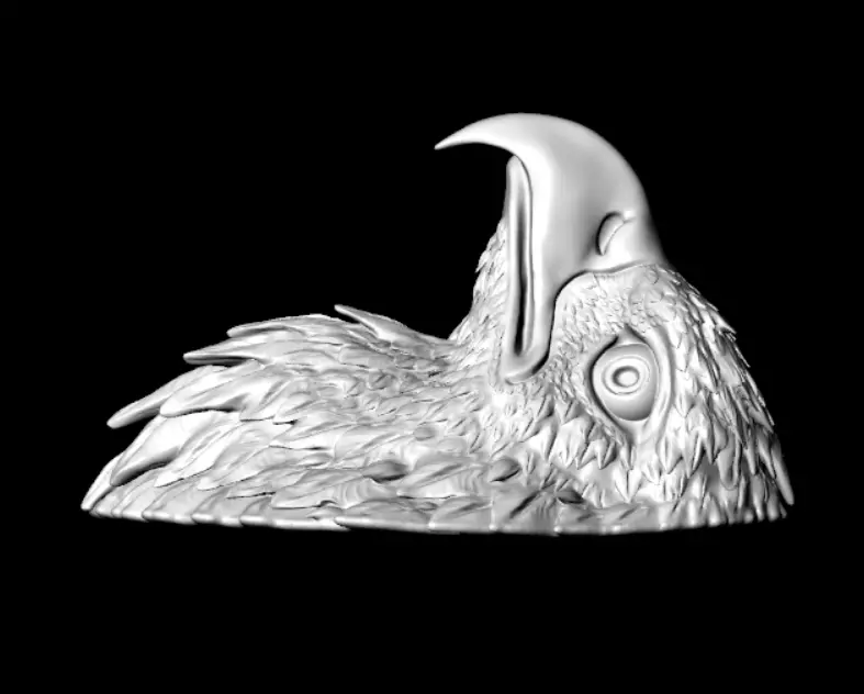 Eagle Head Medal 3D Model  3D print model Free 3D print model_6