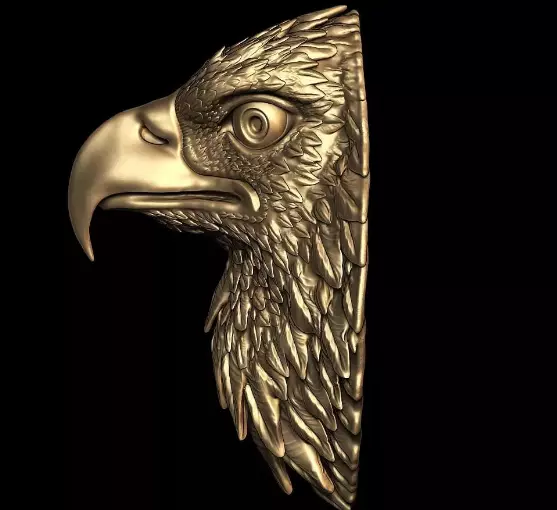 Eagle Head Medal 3D Model  3D print model Free 3D print model_1