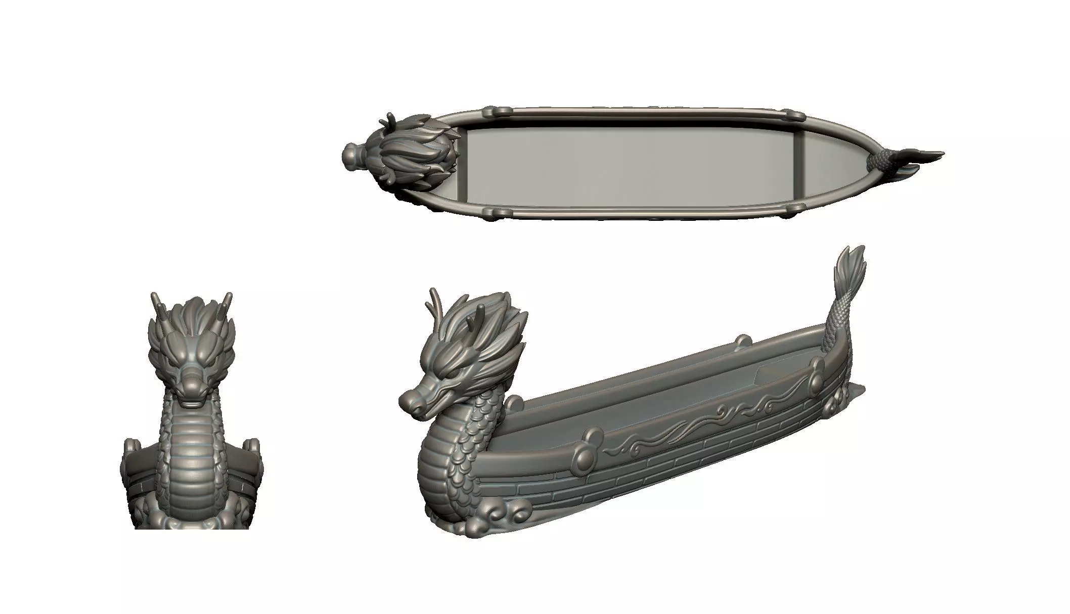 Chinese dragon boat 3D print model