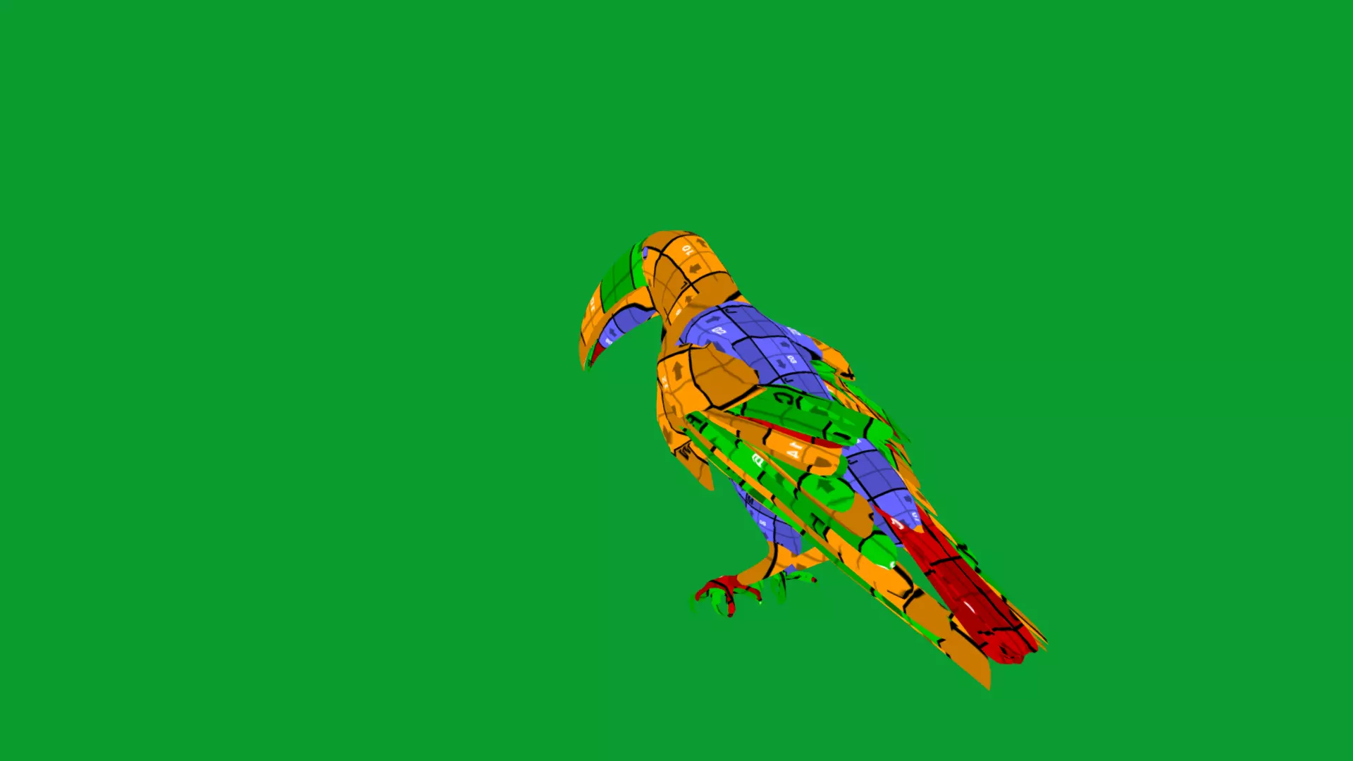 Toucan Bird Low-poly 3D model_30