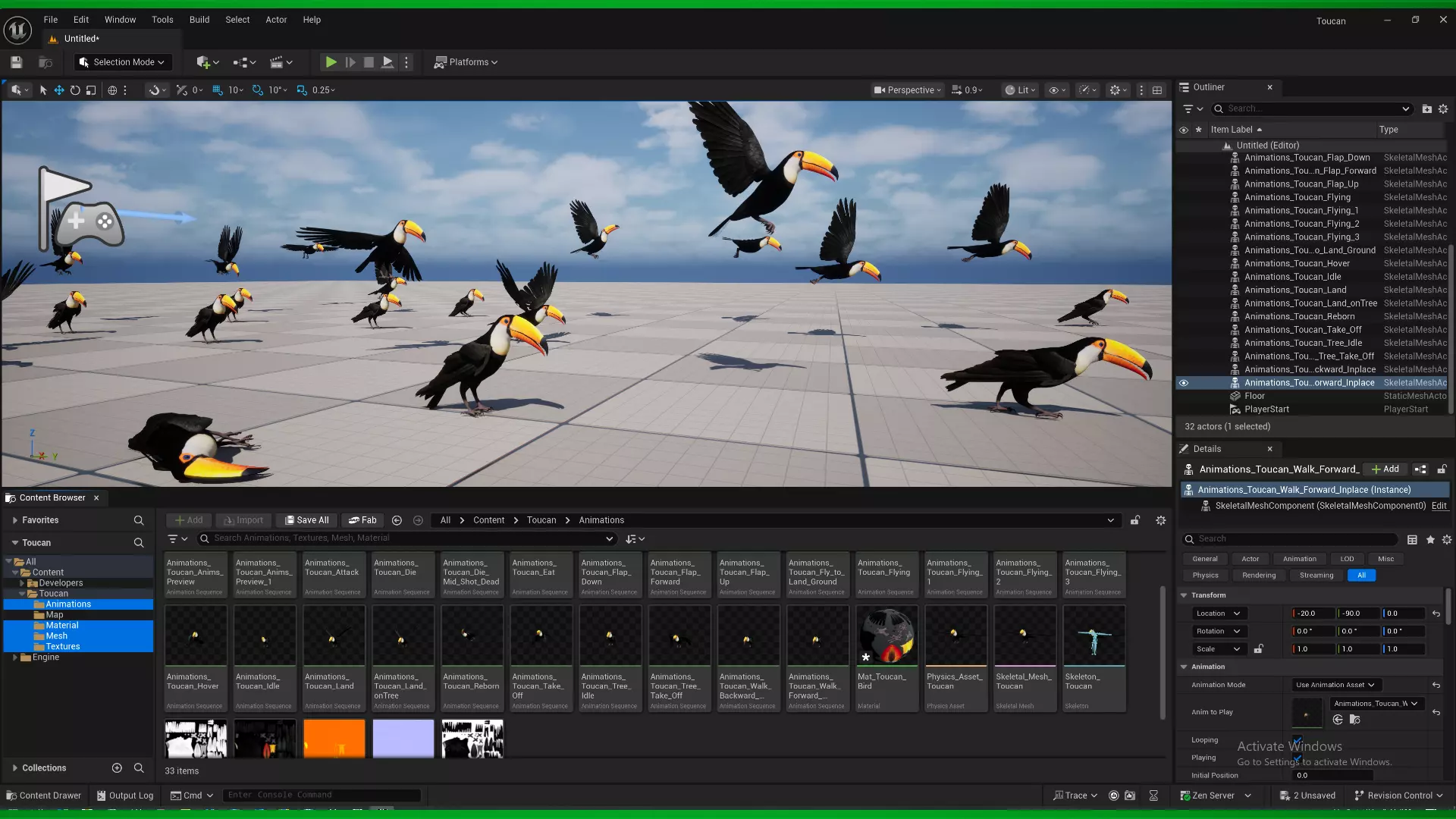 Toucan Bird Low-poly 3D model_3