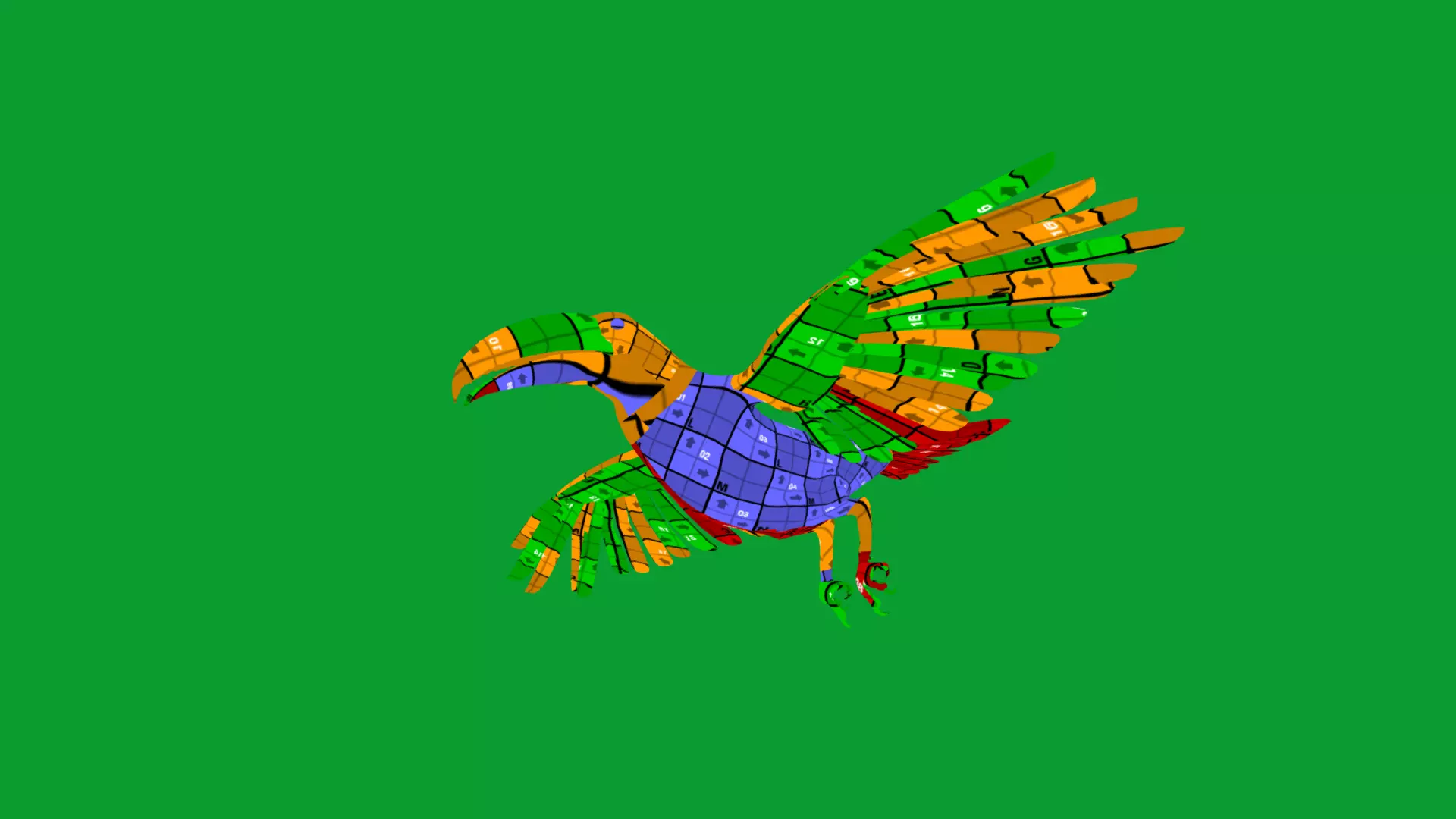 Toucan Bird Low-poly 3D model_21