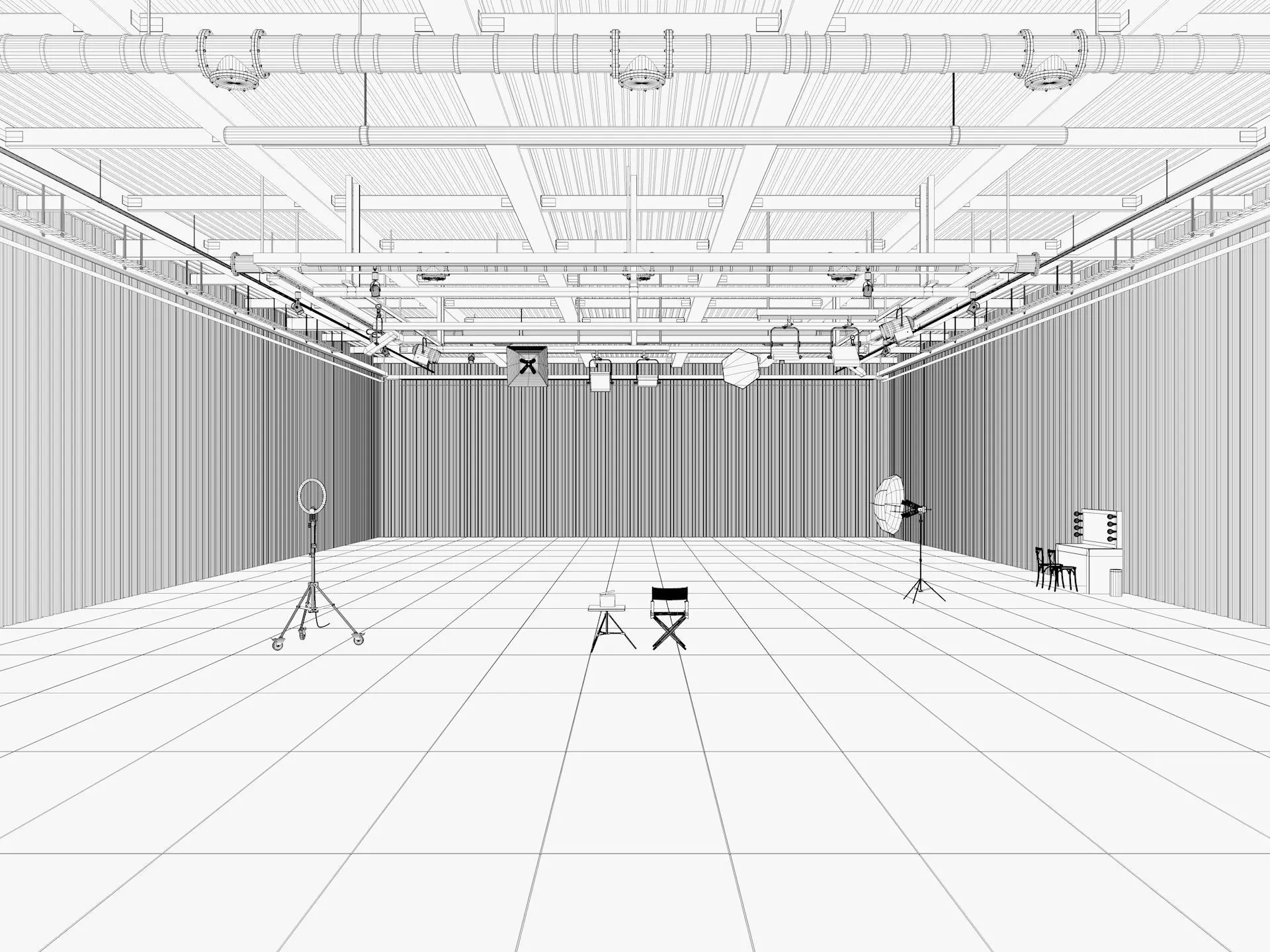 Hangar Photo Studio interior scene 3D model_8