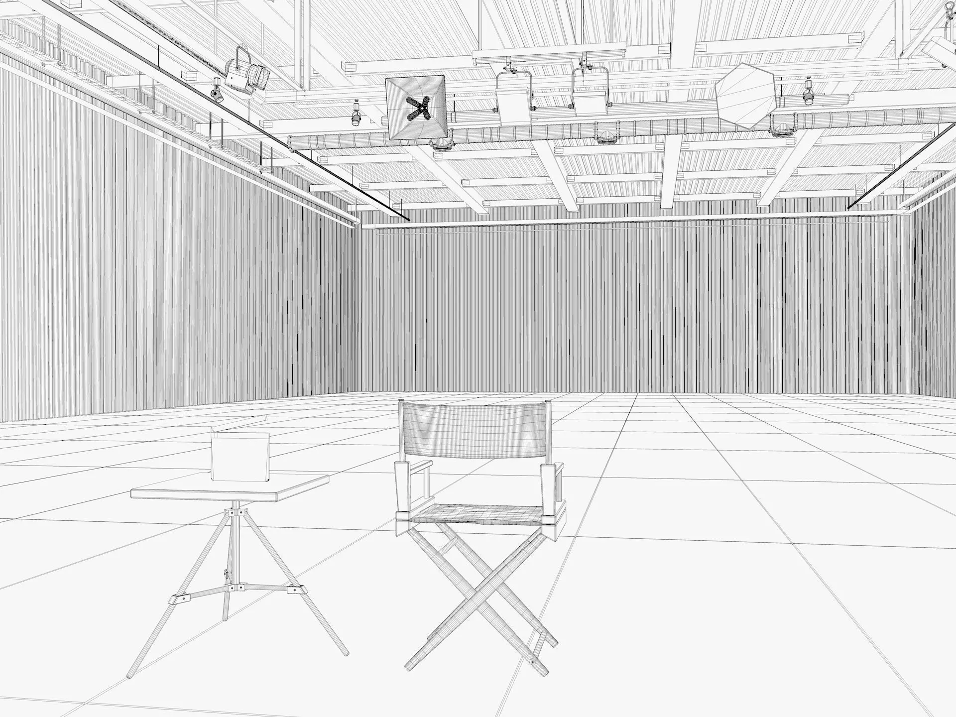 Hangar Photo Studio interior scene 3D model_12