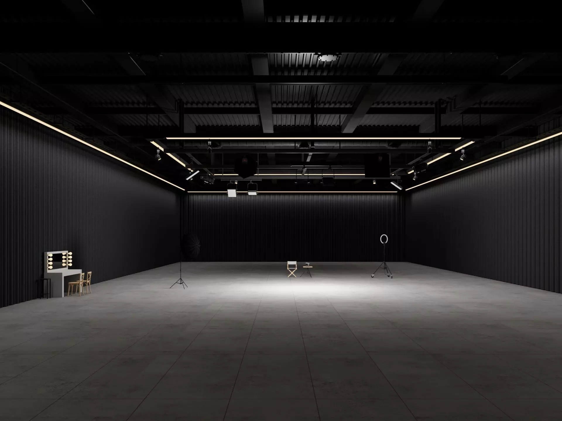 Hangar Photo Studio interior scene 3D model_3