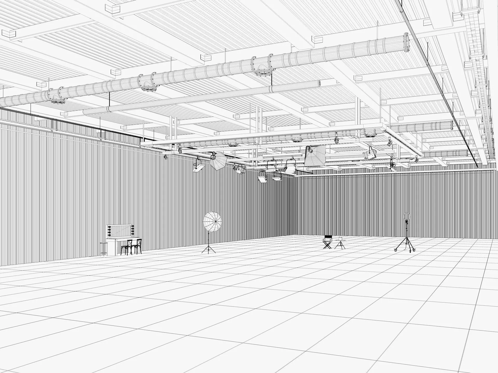 Hangar Photo Studio interior scene 3D model_15