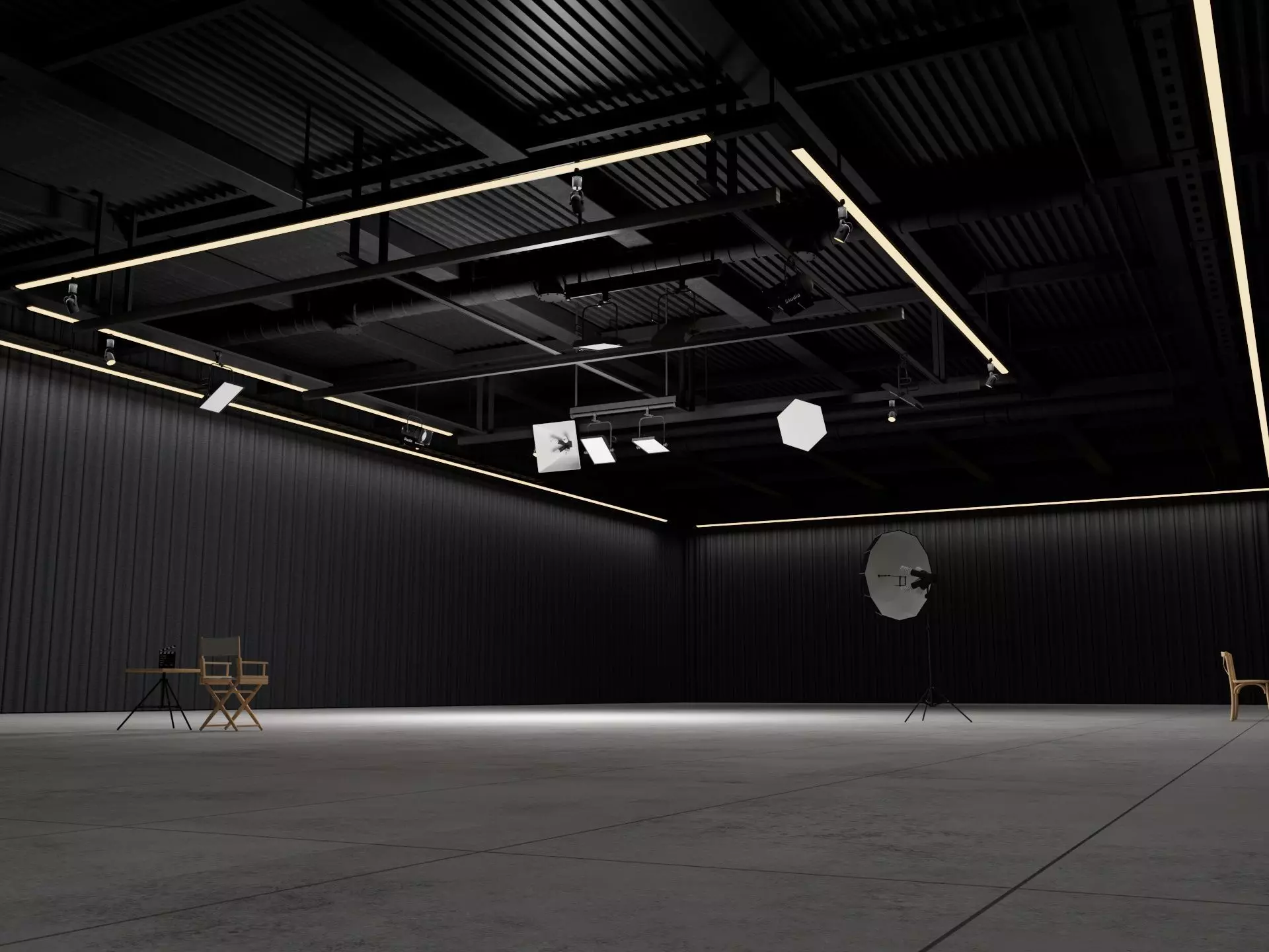 Hangar Photo Studio interior scene 3D model_5