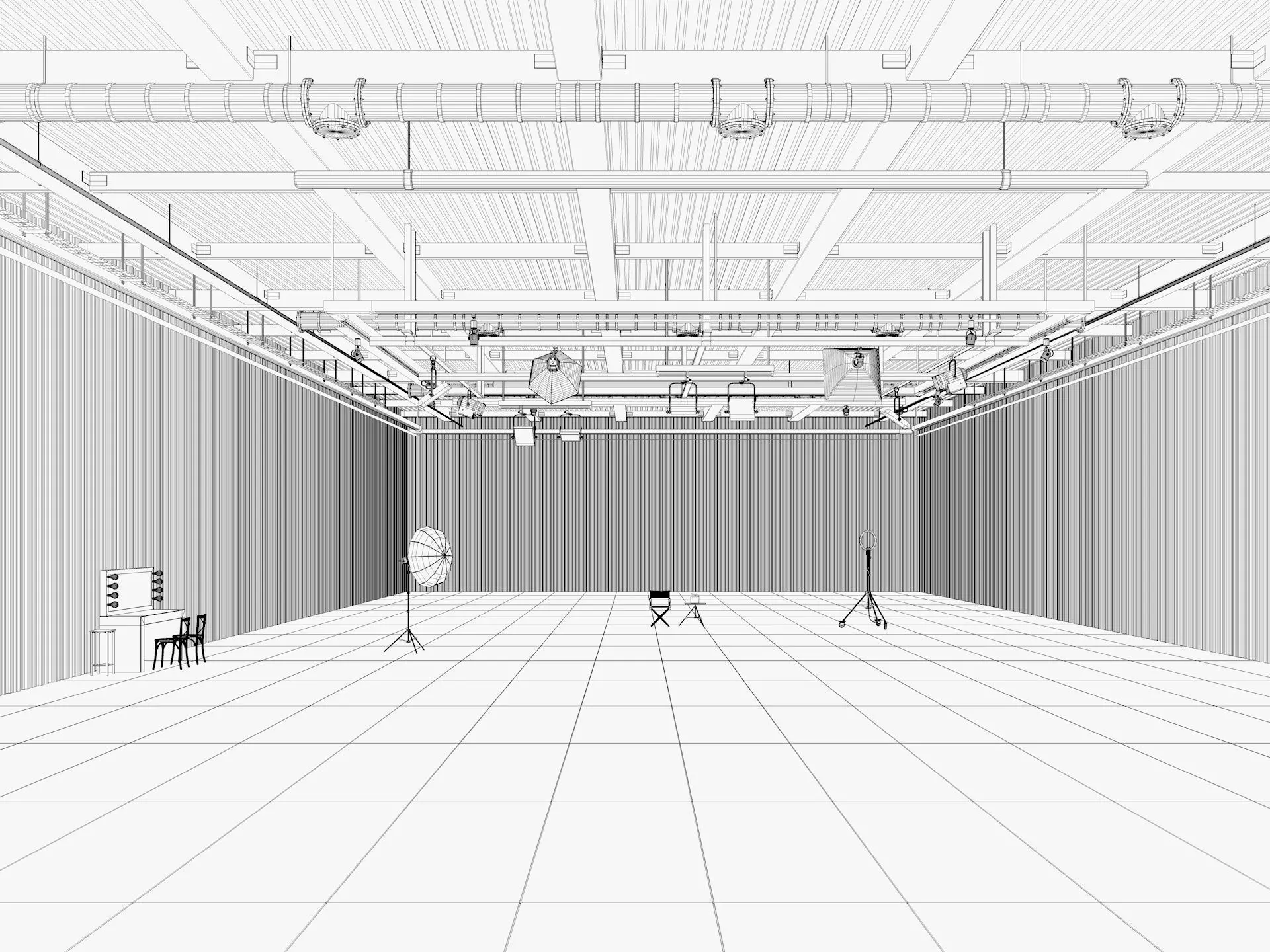 Hangar Photo Studio interior scene 3D model_11