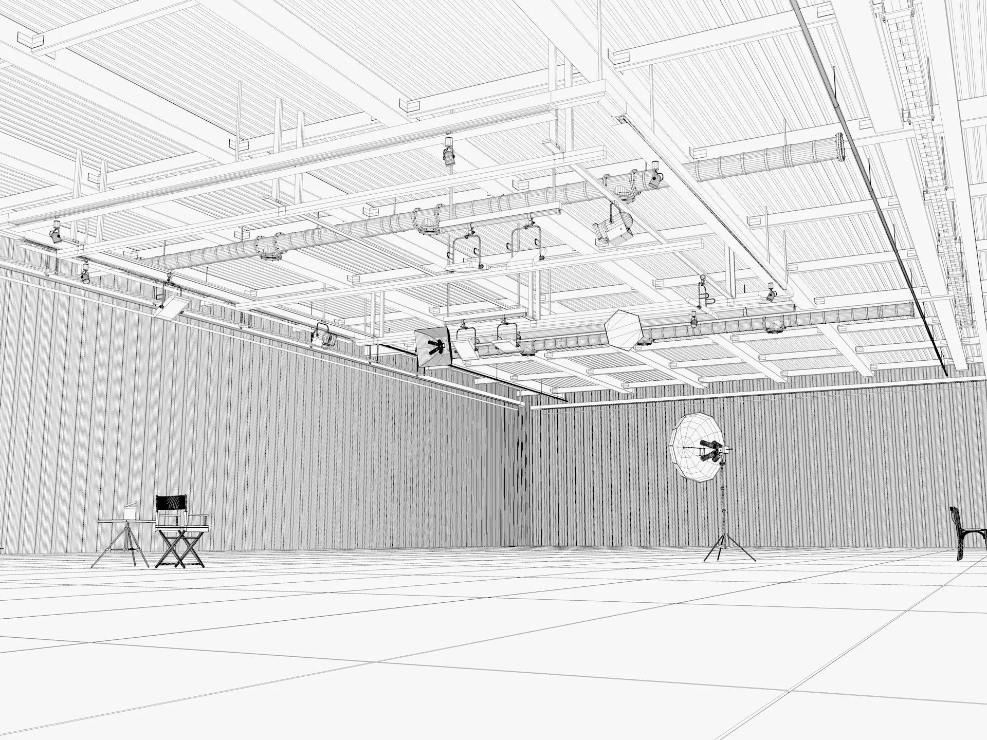 Hangar Photo Studio interior scene 3D model_13