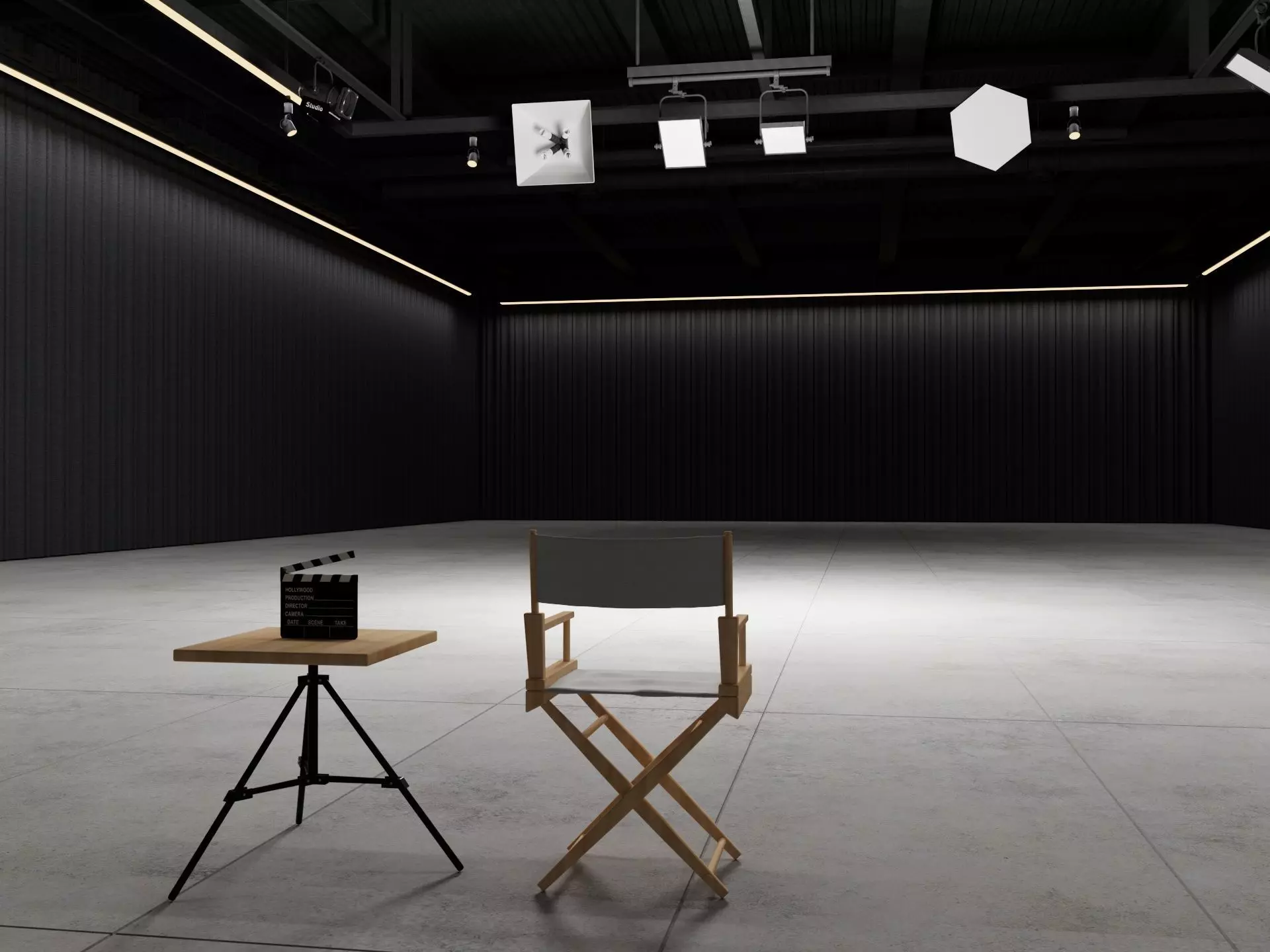 Hangar Photo Studio interior scene 3D model_4