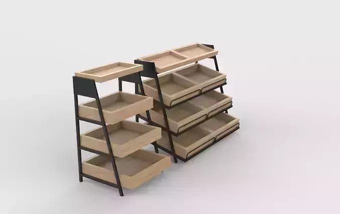 Wooden tiered 3D model