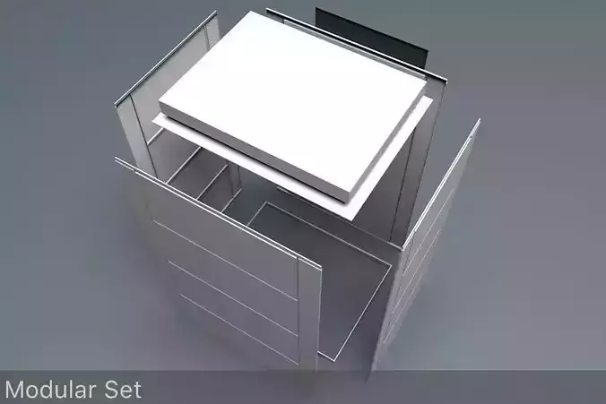 NAS Battery Modular Set Low-poly 3D model