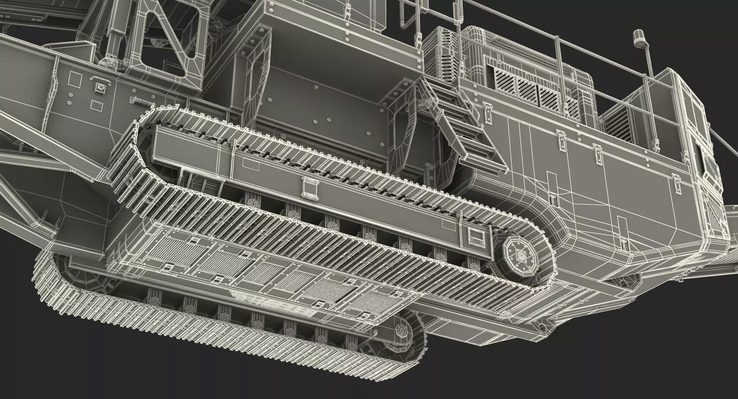 Terex Finlay C1540 Cone Crusher Dual Power Machine Rigged 3D model_24