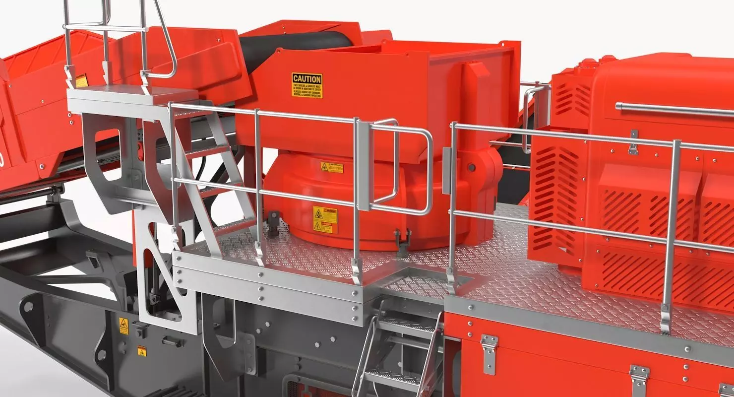 Terex Finlay C1540 Cone Crusher Dual Power Machine Rigged 3D model_10