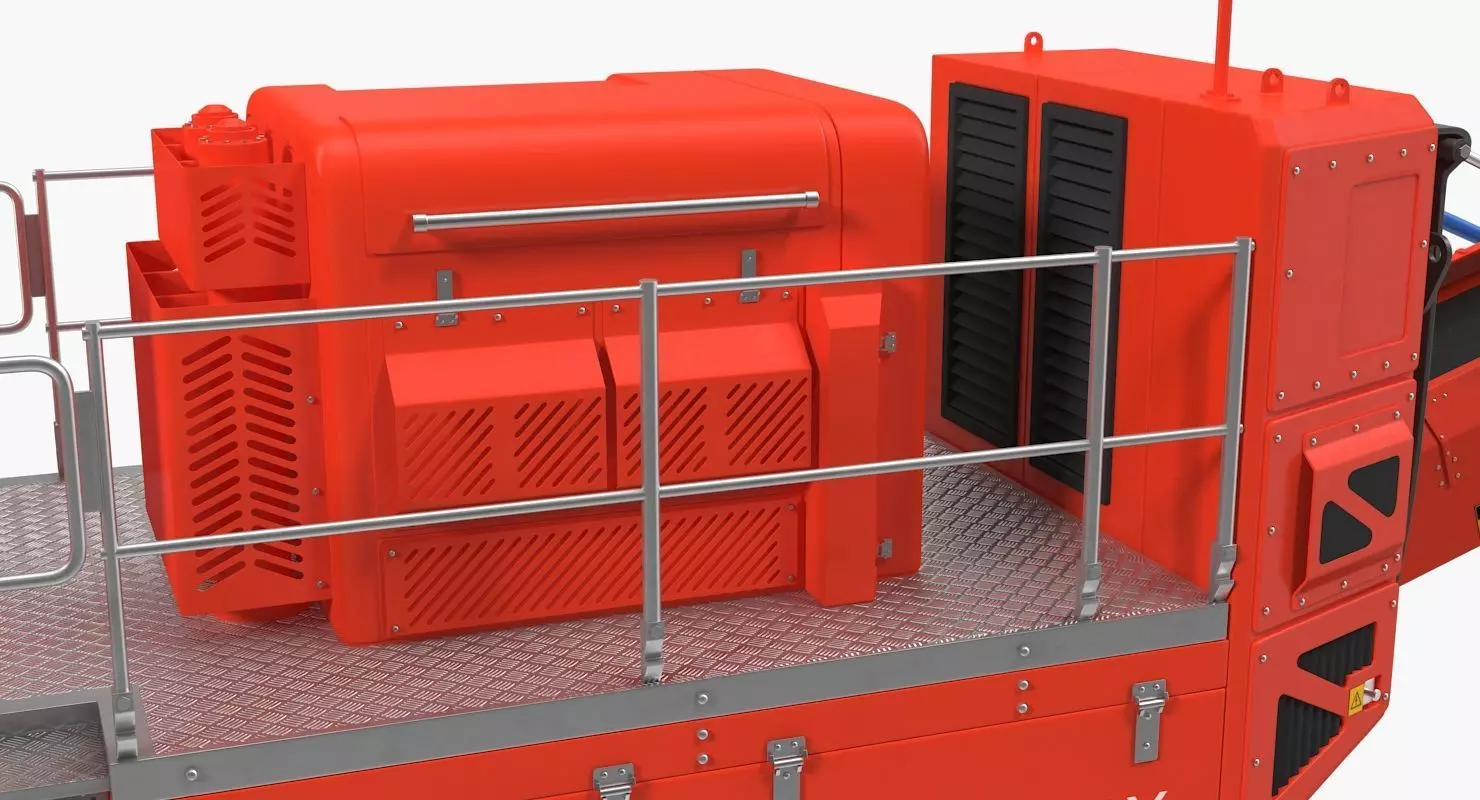 Terex Finlay C1540 Cone Crusher Dual Power Machine Rigged 3D model_12