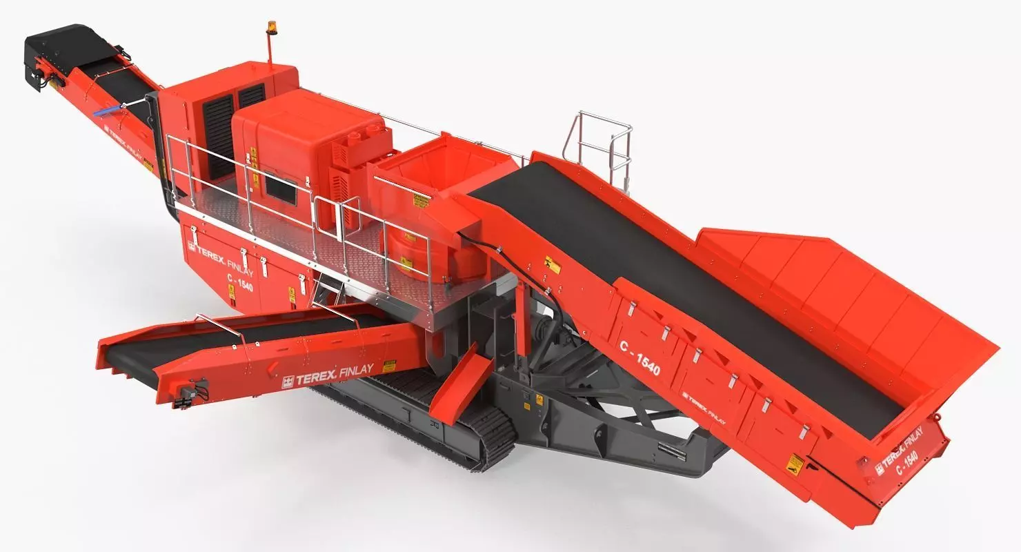 Terex Finlay C1540 Cone Crusher Dual Power Machine Rigged 3D model_2