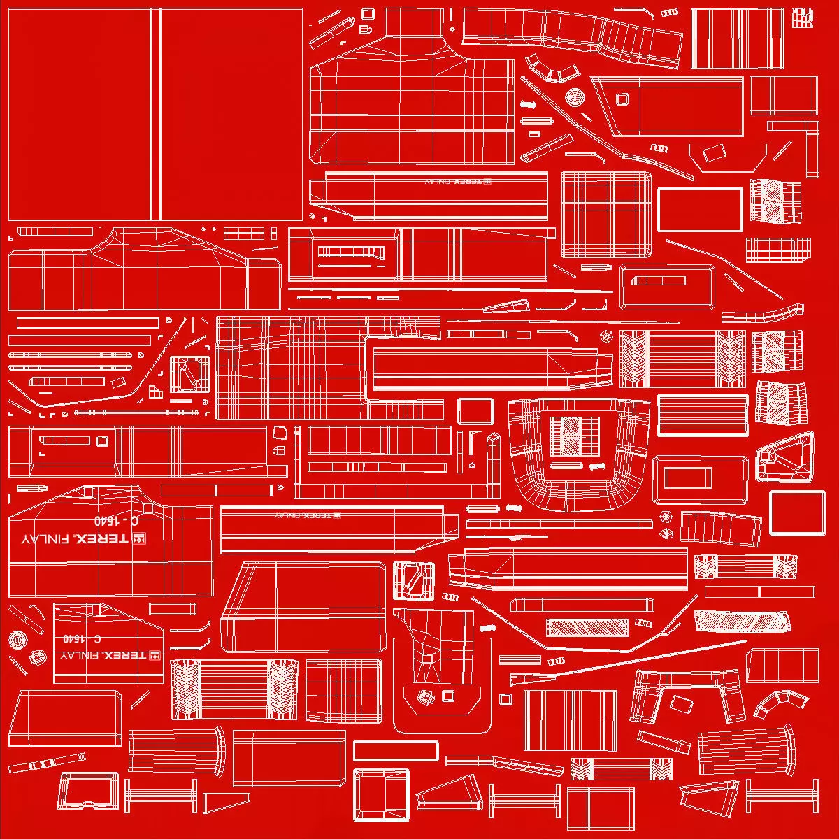 Terex Finlay C1540 Cone Crusher Dual Power Machine Rigged 3D model_19
