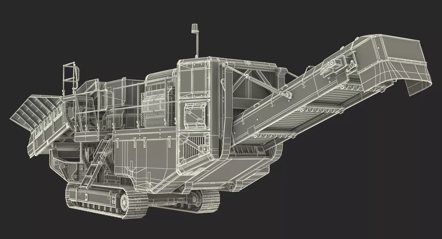 Terex Finlay C1540 Cone Crusher Dual Power Machine Rigged 3D model_22