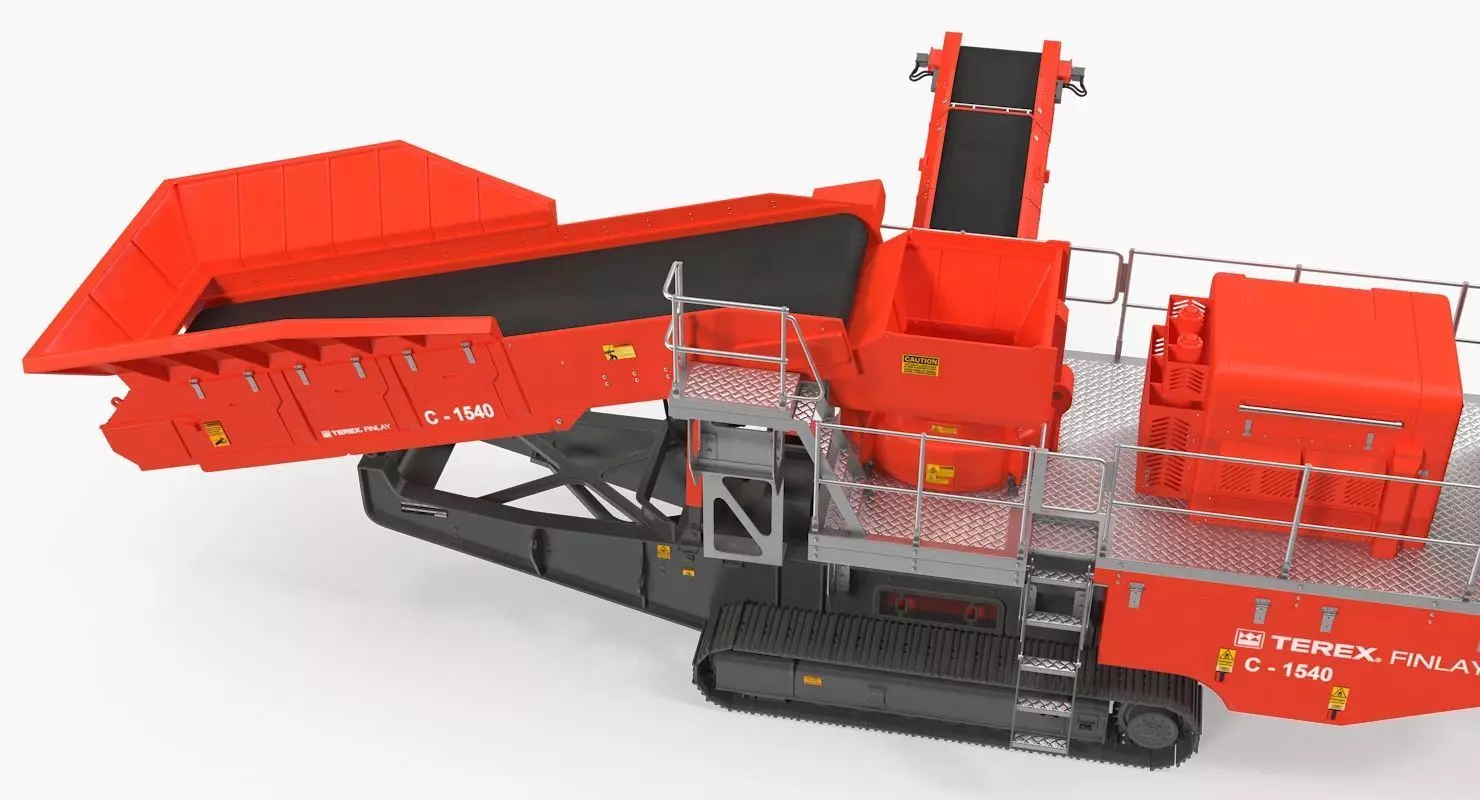Terex Finlay C1540 Cone Crusher Dual Power Machine Rigged 3D model_6