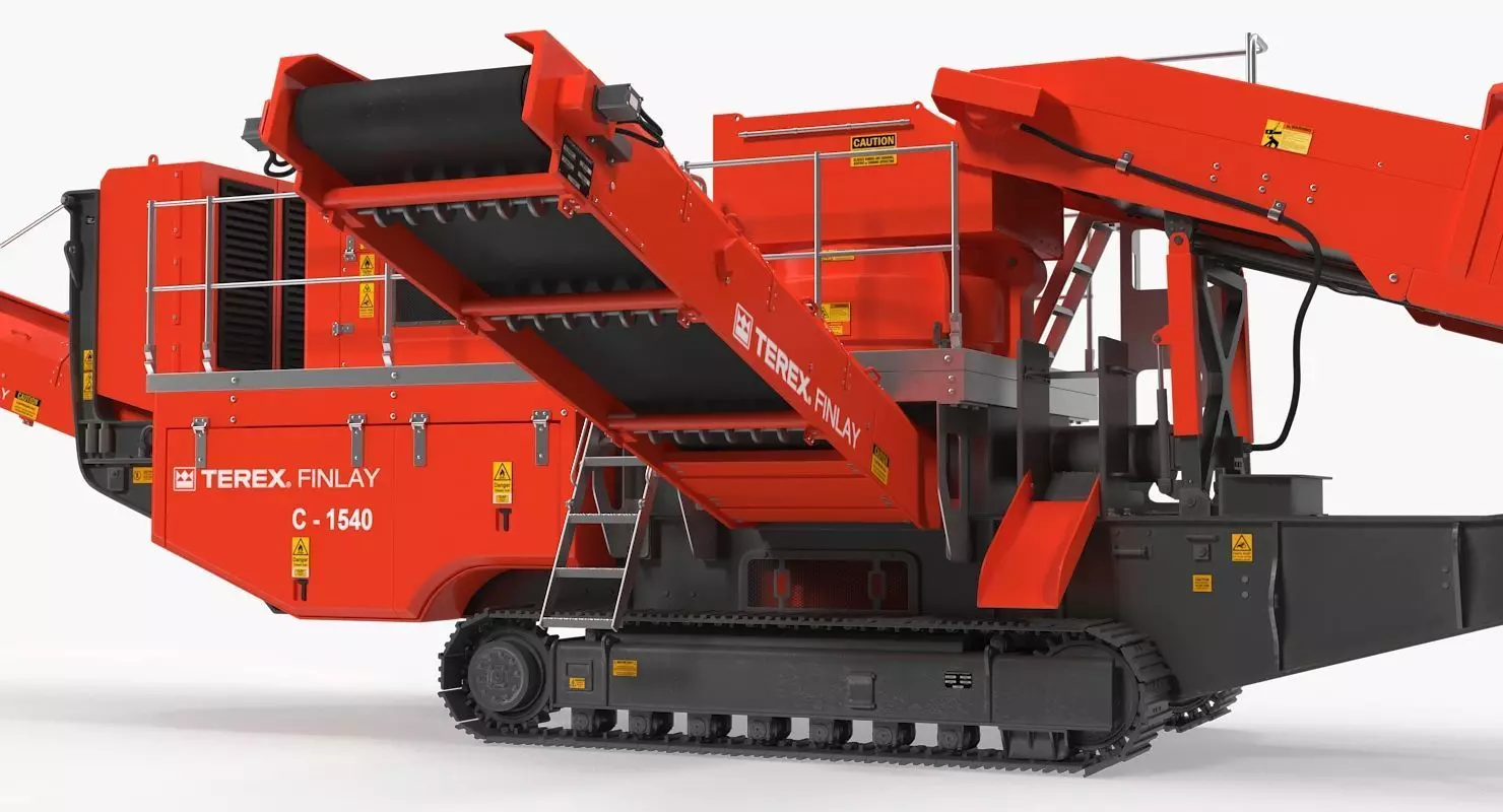 Terex Finlay C1540 Cone Crusher Dual Power Machine Rigged 3D model_3
