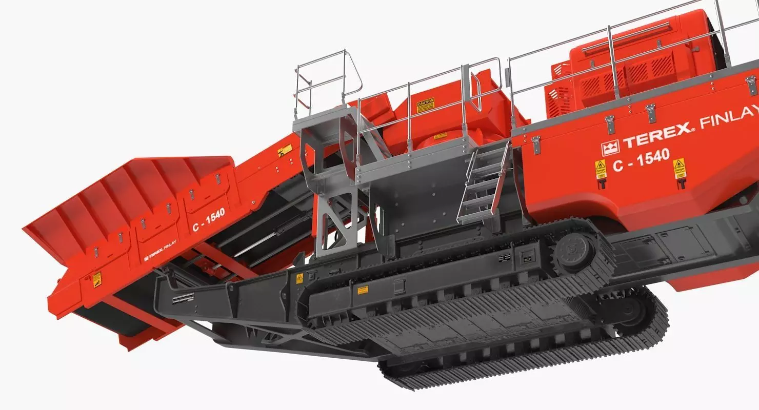 Terex Finlay C1540 Cone Crusher Dual Power Machine Rigged 3D model_4