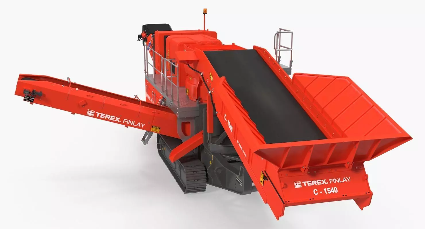 Terex Finlay C1540 Cone Crusher Dual Power Machine Rigged 3D model_5