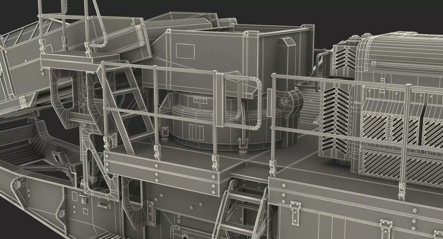 Terex Finlay C1540 Cone Crusher Dual Power Machine Rigged 3D model_25