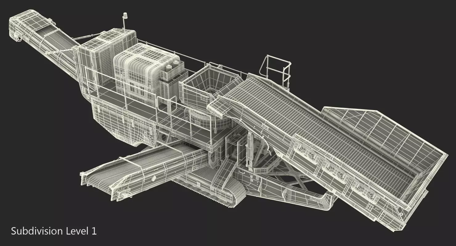 Terex Finlay C1540 Cone Crusher Dual Power Machine Rigged 3D model_18