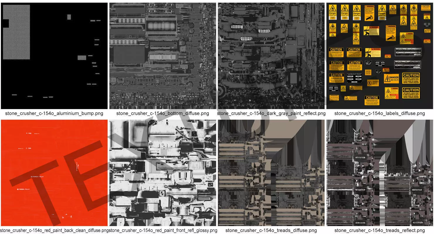 Terex Finlay C1540 Cone Crusher Dual Power Machine Rigged 3D model_20