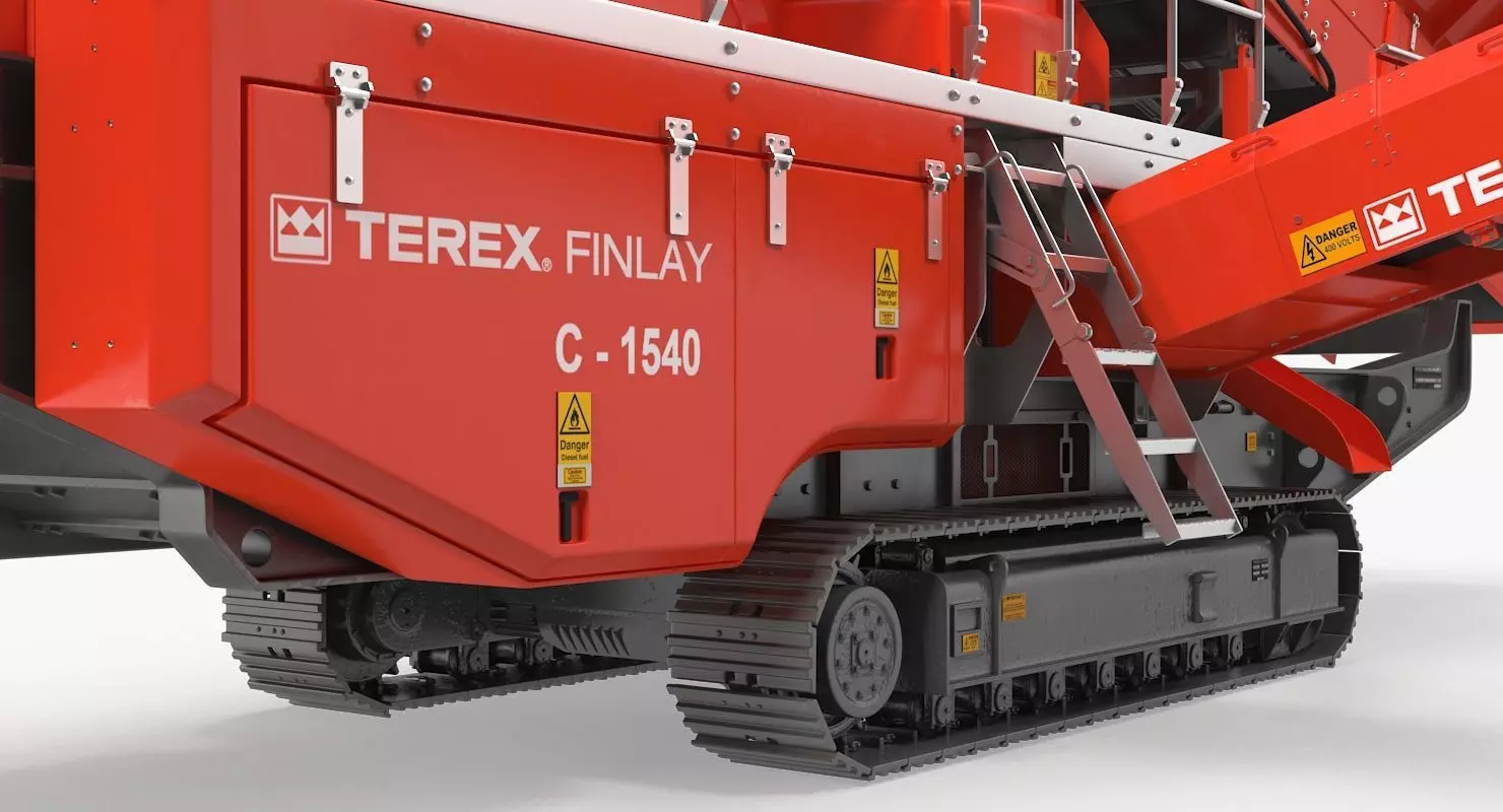Terex Finlay C1540 Cone Crusher Dual Power Machine Rigged 3D model_14