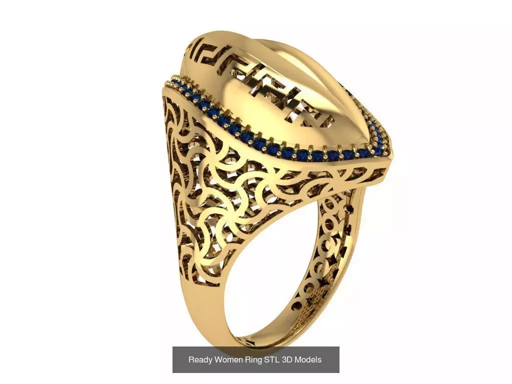 Women Gold Ring Models 100pcs 3D Model Collection_98