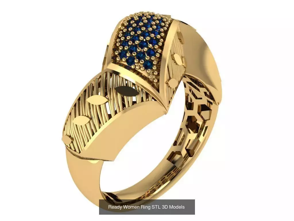 Women Gold Ring Models 100pcs 3D Model Collection_64