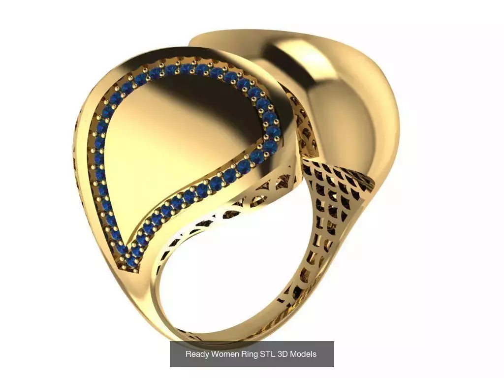 Women Gold Ring Models 100pcs 3D Model Collection_109