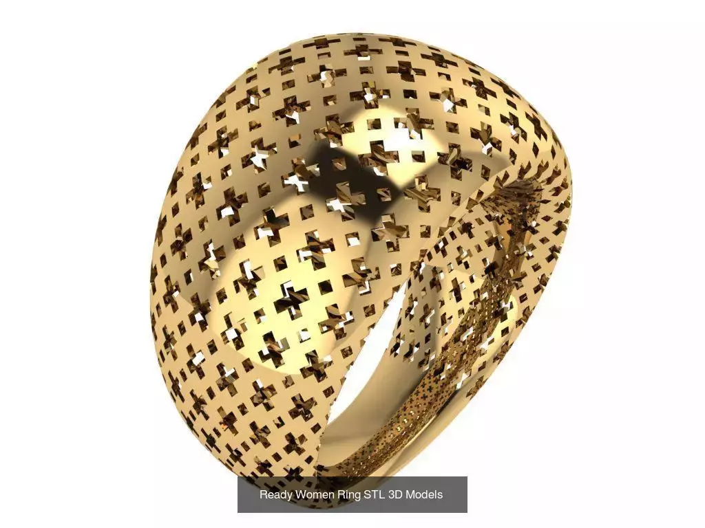Women Gold Ring Models 100pcs 3D Model Collection_61
