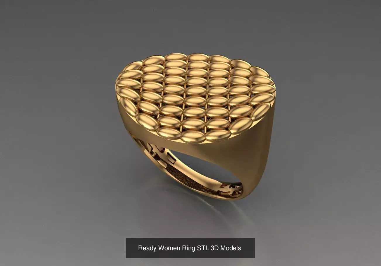 Women Gold Ring Models 100pcs 3D Model Collection_76