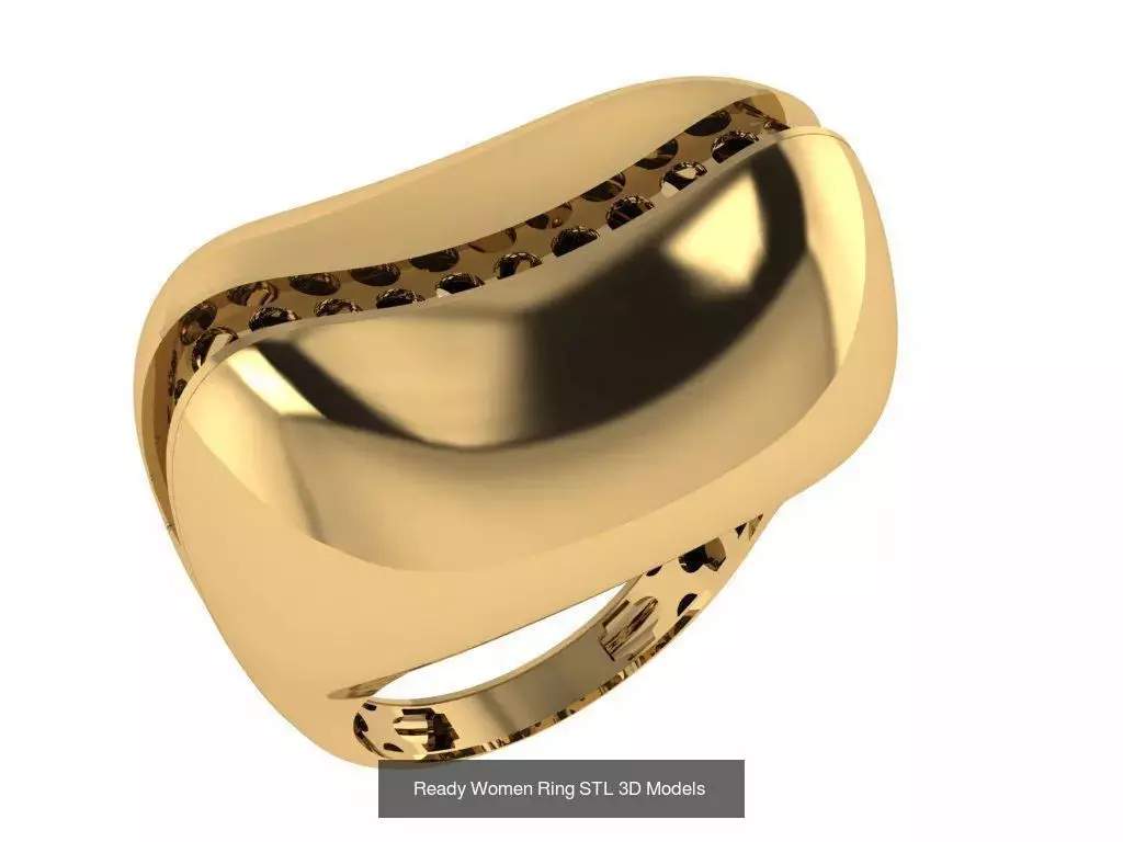 Women Gold Ring Models 100pcs 3D Model Collection_22