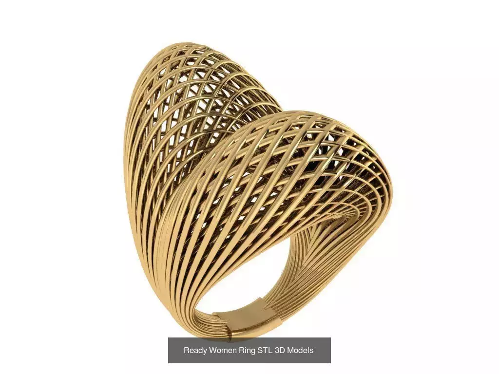 Women Gold Ring Models 100pcs 3D Model Collection_38