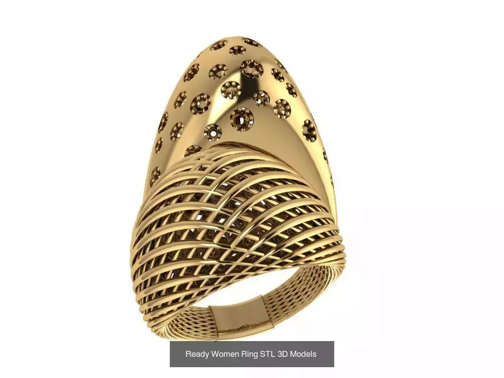 Women Gold Ring Models 100pcs 3D Model Collection_39