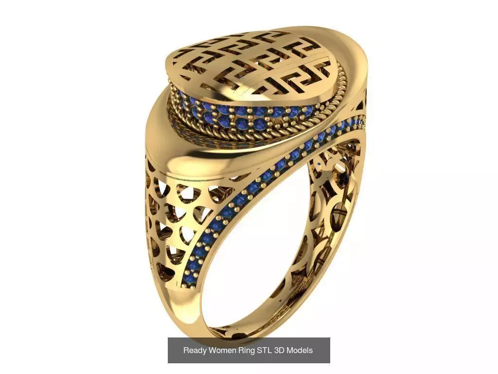 Women Gold Ring Models 100pcs 3D Model Collection_99