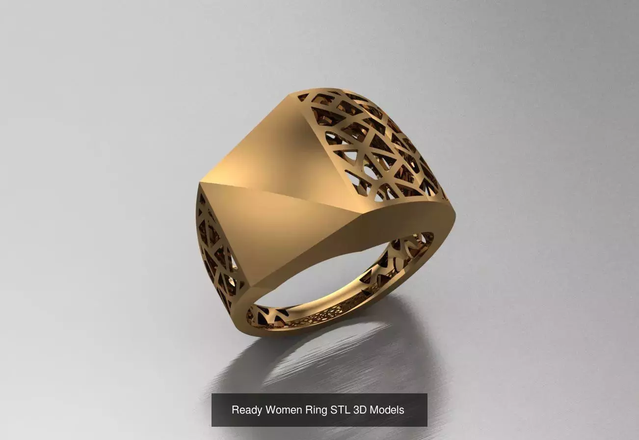 Women Gold Ring Models 100pcs 3D Model Collection_82