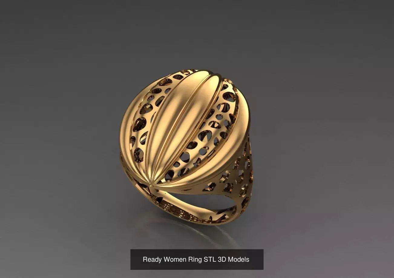 Women Gold Ring Models 100pcs 3D Model Collection_83