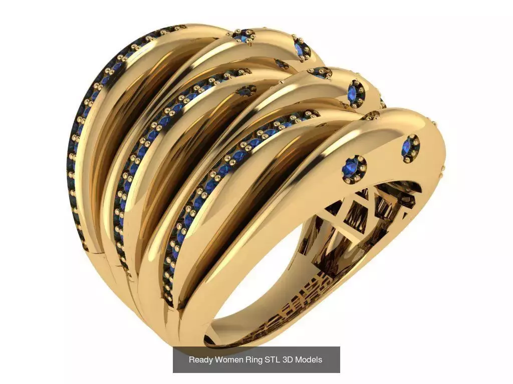 Women Gold Ring Models 100pcs 3D Model Collection_50